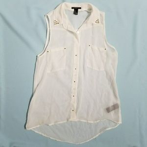 Forever 21 DIY Gold Stud Sleeveless Top